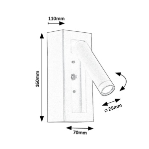 Aplica de perete LED design minimalist Gello alb - Img 2