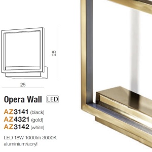 Aplica de perete LED design modern Opera aurie - Img 3