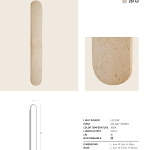 Aplica de perete LED din travertin LITHO 60cm - Img 4