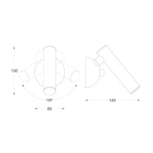 Aplica de perete LED directionabila, design minimalist LOYA, negru mat - Img 3