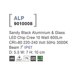 Aplica de perete LED iluminat exterior IP67 ALP NVL-9010008 79896 universul-luminii.ro