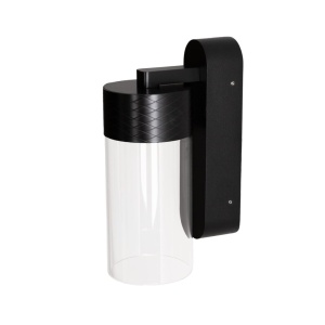 Aplica de perete LED metal negru si sticla Fusion