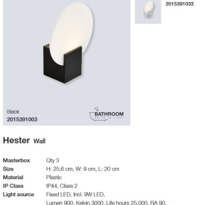 Aplica de perete LED pentru baie IP44 Hester alb 2015391001 NL 195016 universul-luminii.ro