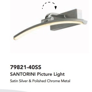 Aplica de perete LED pentru oglinda sau tablou Santorini argintiu, L-40cm 136386 universul-luminii.ro
