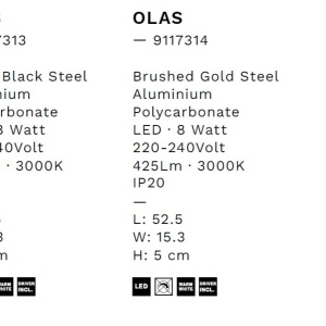 Aplica de perete LED stil minimalist OLAS aurie - Img 9