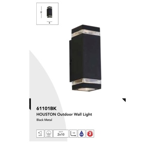 Aplica de perete lumina ambientala exterior Houston negru 159196 universul-luminii.ro