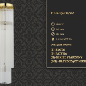 Aplica de perete LUX realizata manual Filago 130/500 87626 universul-luminii.ro