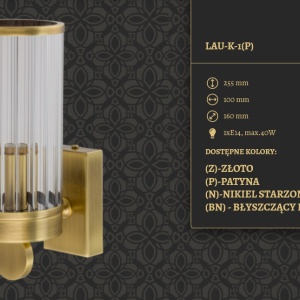 Aplica de perete LUX realizata manual LAURIA KC LAU-K-1 87636 universul-luminii.ro