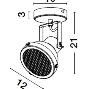 Aplica de perete metalica design retro RUVI negru 222666 universul-luminii.ro