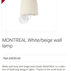 Aplica de perete moderna design elegant MONTREAL alb/bej 91996 universul-luminii.ro