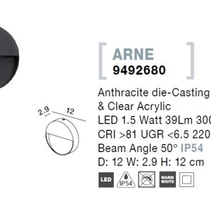 Aplica de perete pentru iluminat exterior IP54 ARNE 205986 universul-luminii.ro