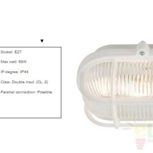 Aplica de perete, Plafonier exterior IP44 Skotlampe alb 17051001NL - Img 2