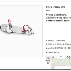 Aplica de perete,Plafonier reglabil POLLICINO AP2 052250 47336 universul-luminii.ro