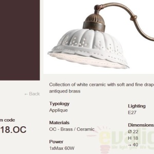Aplica de perete rustic fabricat manual diam. 22cm Anita 061.18.OC 53906 universul-luminii.ro