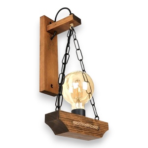 Aplica de perete rustica fabricata manual din lemn CORFU 231706 universul-luminii.ro