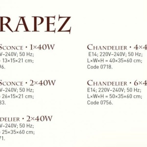 Aplica de perete rustica fabricata manual din lemn Trapez WOOD-TR-AP1 54886 universul-luminii.ro