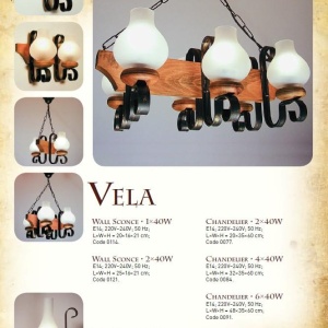 Aplica de perete rustica fabricata manual din lemn Vela WOOD-VE-AP1 177926 universul-luminii.ro