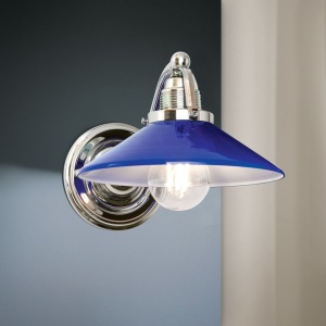 Aplica de perete rustica realizata manual ARTDESIGN, crom/ albastru-cobalt 241616 universul-luminii.ro