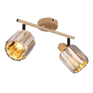Aplica de perete sau tavan, Cristal K9 fumuriu, 2xE14, Run 80040246 GL 247106 universul-luminii.ro