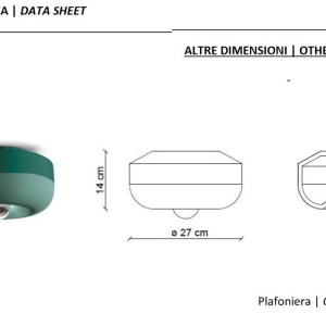 Aplica de perete sau tavan design italian realizata manual din ceramica BELLOTA 125706 universul-luminii.ro