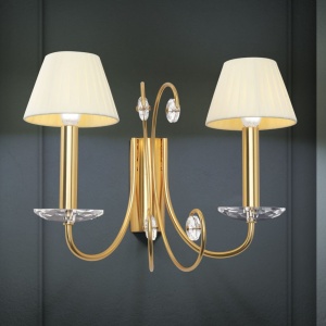 Aplica de perete stil clasic cu cristal K9 ARIANE 2L aurie 156446 universul-luminii.ro