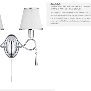 Aplica de perete stil clasic Simplicity crom 2032-2CC SRT - Img 2