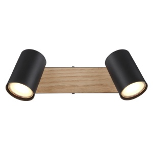 Aplica de perete / tavan 2L design industrial Robby negru, maro 135036 universul-luminii.ro