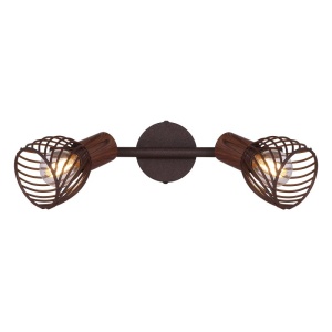 Aplica de perete / tavan cu 2 spoturi design industrial Isabelle ruginiu 114386 universul-luminii.ro