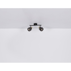 Aplica de perete / tavan cu 2 spoturi design modern INDIANA auriu, negru 210696 universul-luminii.ro