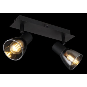 Aplica de perete / tavan cu 2 spoturi directionabile design modern CLAUDE negru 114306 universul-luminii.ro