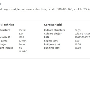 Aplica de perete/tavan lemn cu 2 spoturi orientabile JORNA 106076 universul-luminii.ro