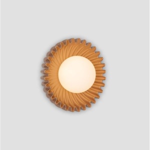 Aplica decorativa ceramica caramel, sticla alb, PETEL 168306 universul-luminii.ro