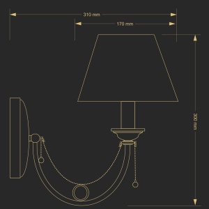 Aplica design clasic realizat manual Dorato - Img 2