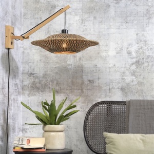 Aplica din bambus Bali orizontal S natur, 44cm 89466 universul-luminii.ro