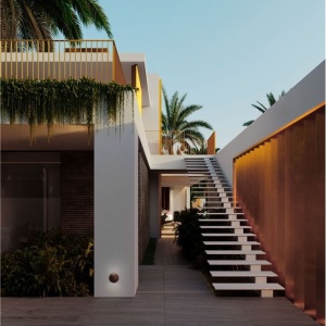 Aplica exterior cu iluminat sus si jos LED IP65 PASSO corten 559666 universul-luminii.ro