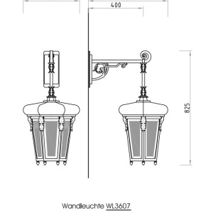 Aplica iluminat exterior din fier forjat WL 3607 118616 universul-luminii.ro