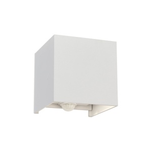 Aplica LED ambientala de exterior cu senzor de miscare IP54 CUBE-S alba 157206 universul-luminii.ro