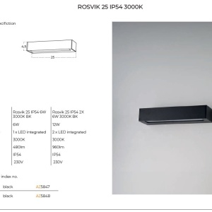 Aplica LED ambientala de exterior IP54 ROSVIK 25cm 1x6W 59066 universul-luminii.ro