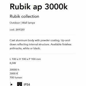 Aplica LED ambientala design modern Rubik ap 3000k NERO 93266 universul-luminii.ro