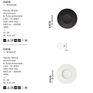 Aplica LED ambientala exterior IP65 Cico negru 250746 universul-luminii.ro