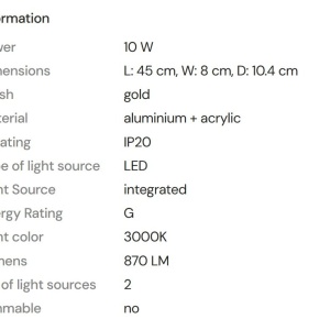 Aplica LED ambientala stil minimalist Merano II aurie 239236 universul-luminii.ro
