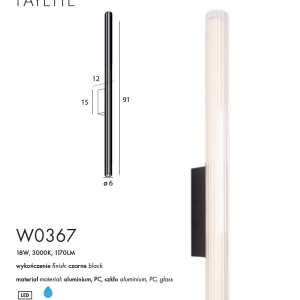 Aplica LED baie iluminat elegant IP44 Fayette H-91cm 160926 universul-luminii.ro