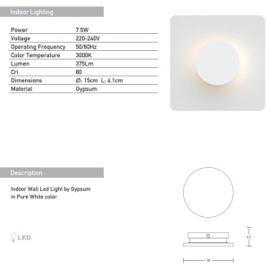 Aplica LED cu lumina ambientala Aviel D-15cm 155266 universul-luminii.ro