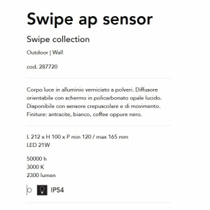 Aplica LED cu senzor de miscare pentru exterior IP54 Swipe ap alba 119576 universul-luminii.ro