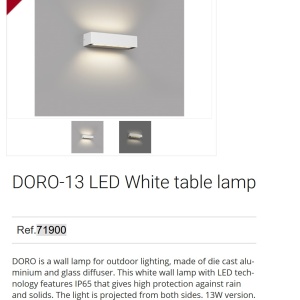 Aplica LED de exterior ambientala design modern IP65 DORO-13 alba 92026 universul-luminii.ro