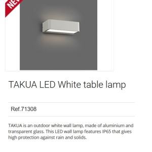Aplica LED de exterior ambientala design modern IP65 TAKUA alb 92386 universul-luminii.ro