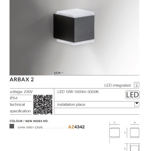 Aplica LED de exterior ambientala IP54 Arbax 2 96976 universul-luminii.ro