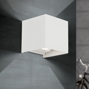 Aplica LED de exterior design modern ambiental IP54 Cube alba 96356 universul-luminii.ro