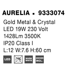 Aplica LED de perete cristal design elegant AURELIA 203736 universul-luminii.ro