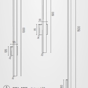 Aplica LED de perete desgin minimalist Asse alb H-150cm 211126 universul-luminii.ro